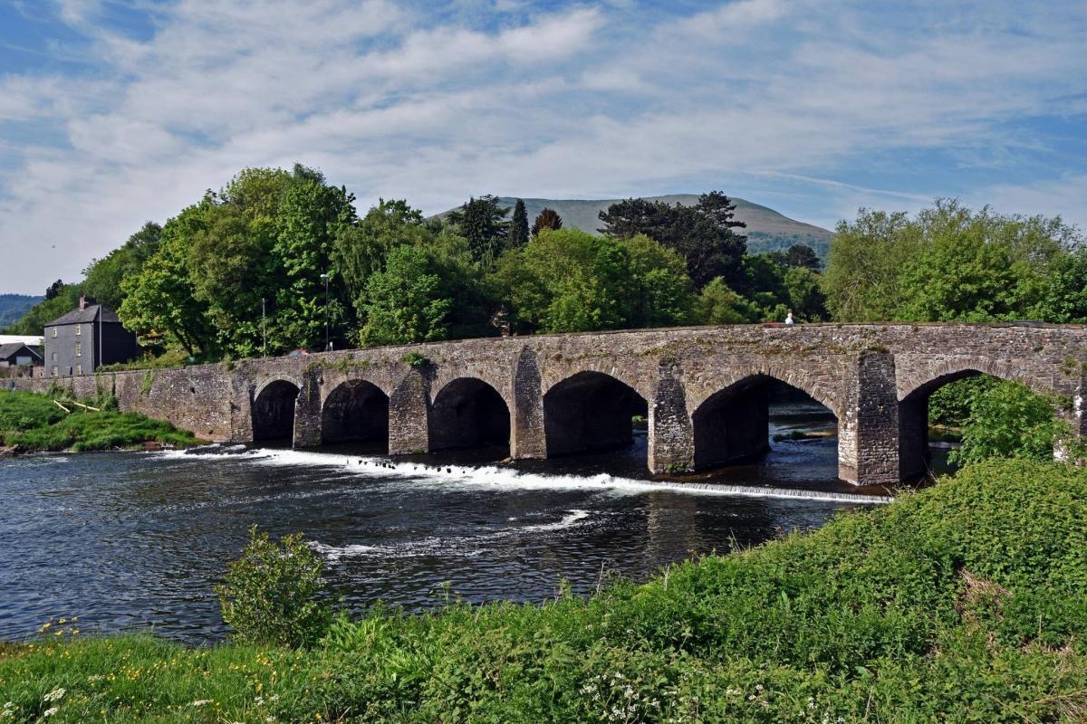 River Usk bridge at Abergavenny