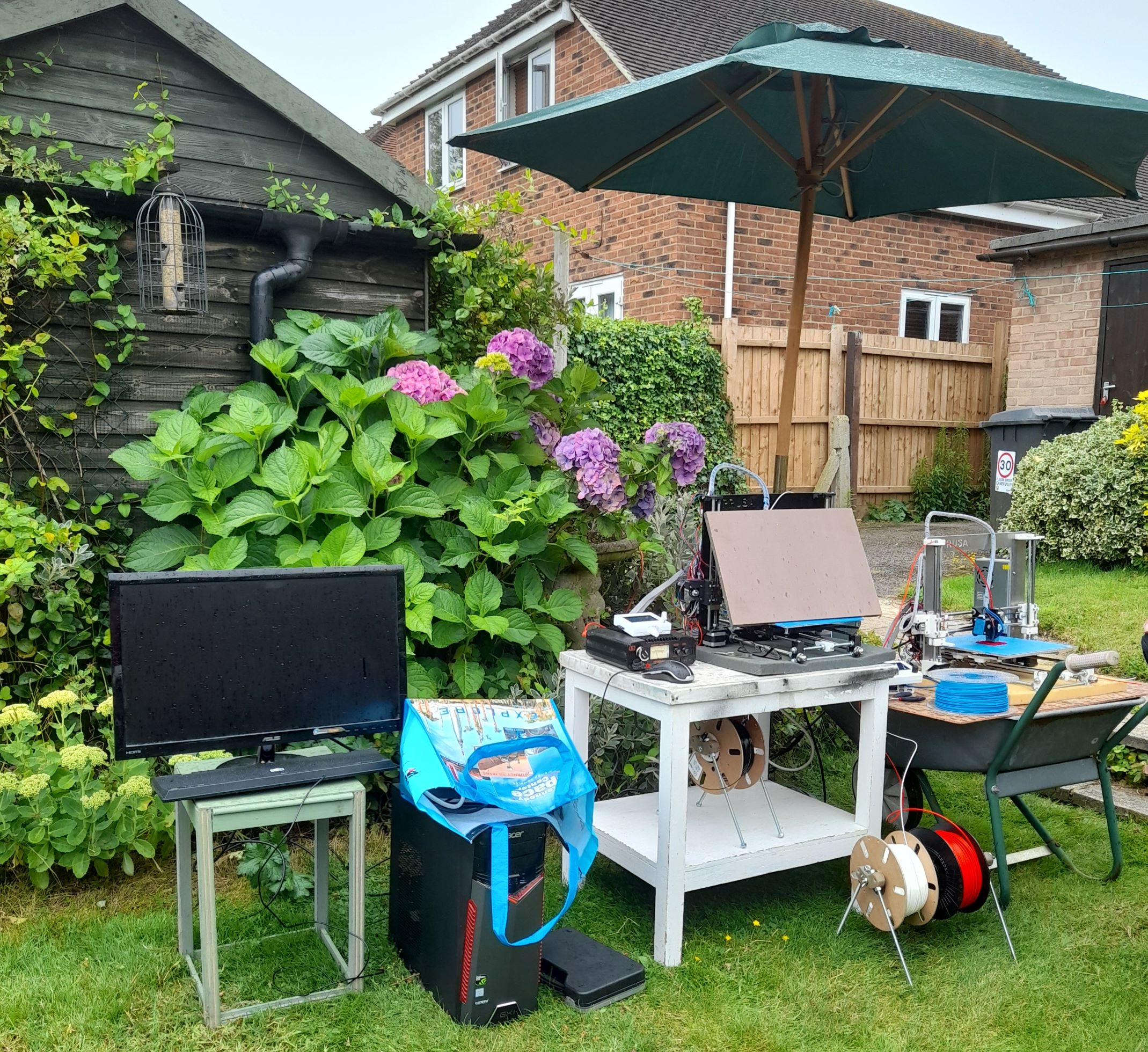 Garden setup for 3D printing