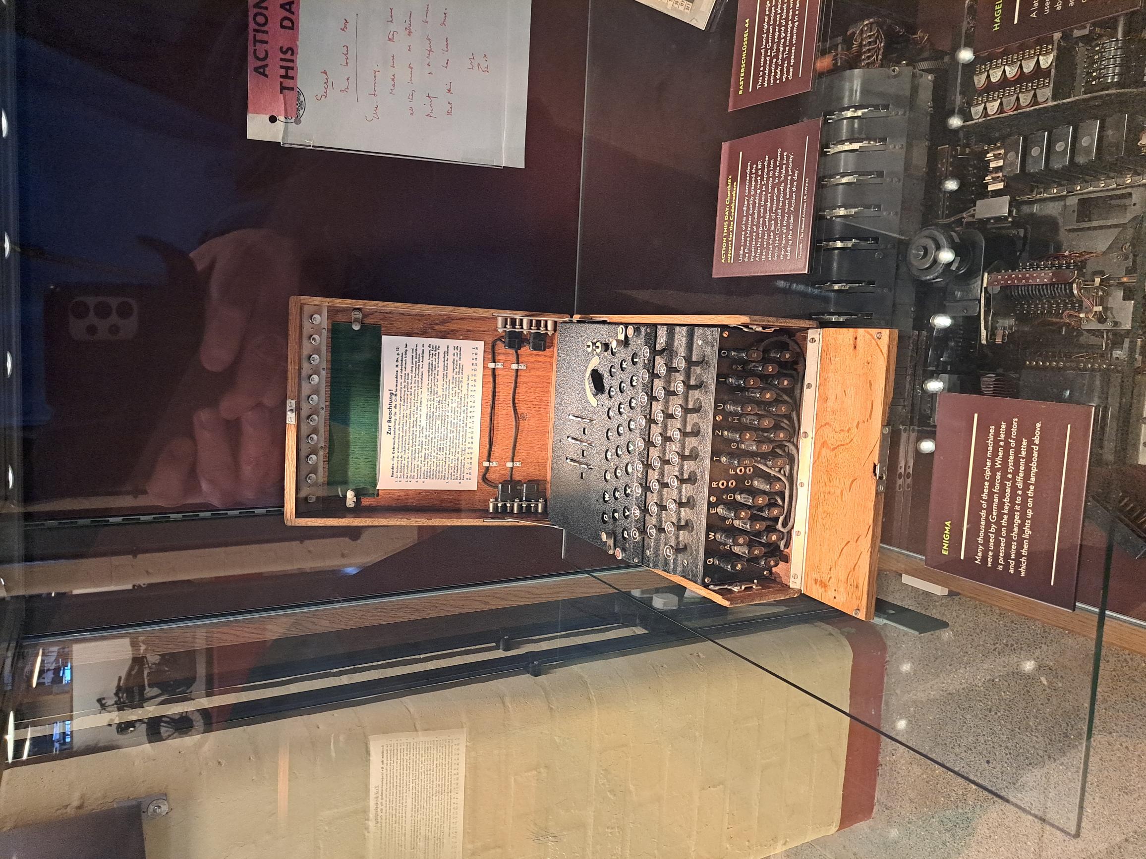 An Enigma machine at Bletchley Park
