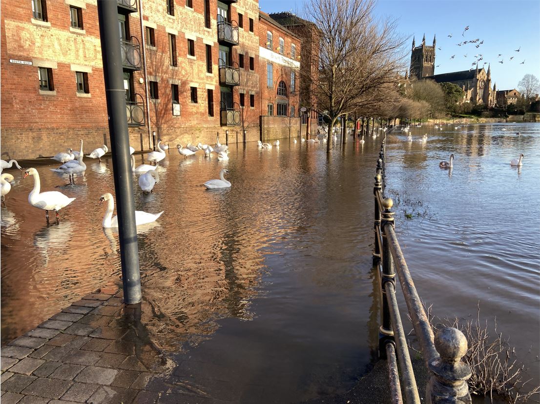 Worcester under flood