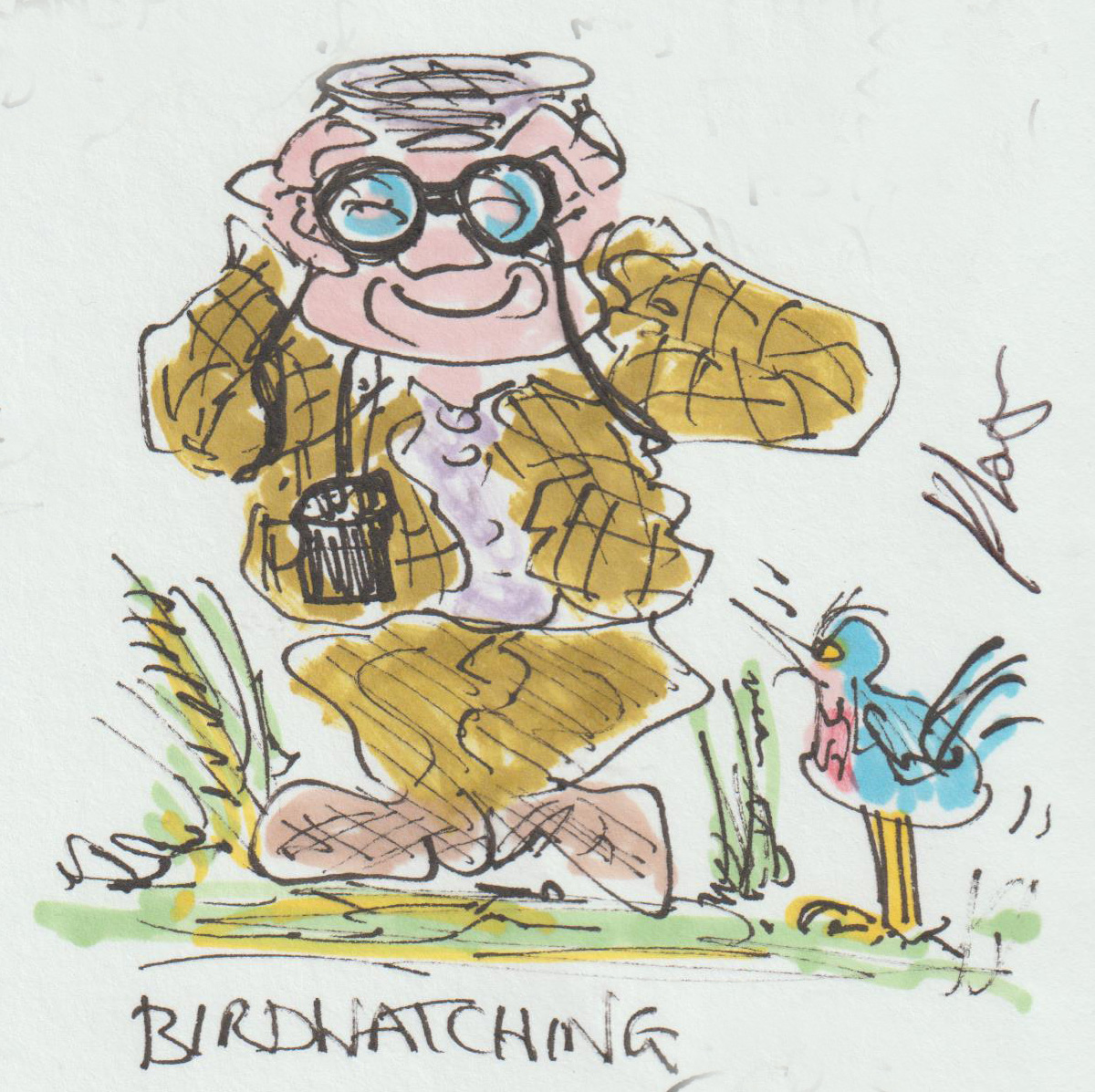 Birdwatching Cartoon