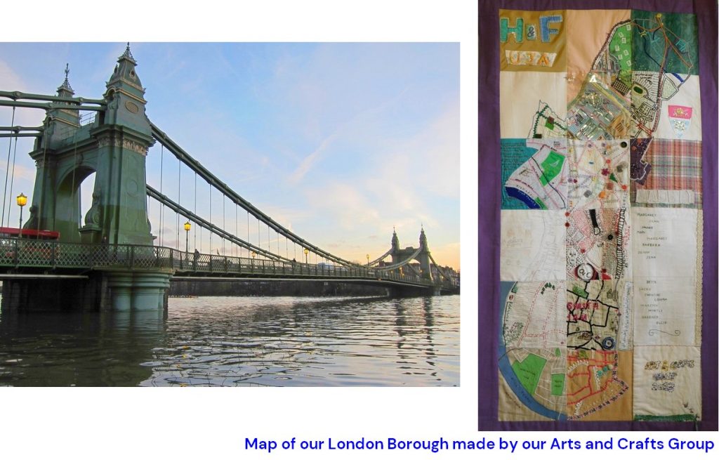 Our famous bridge and patchwork map