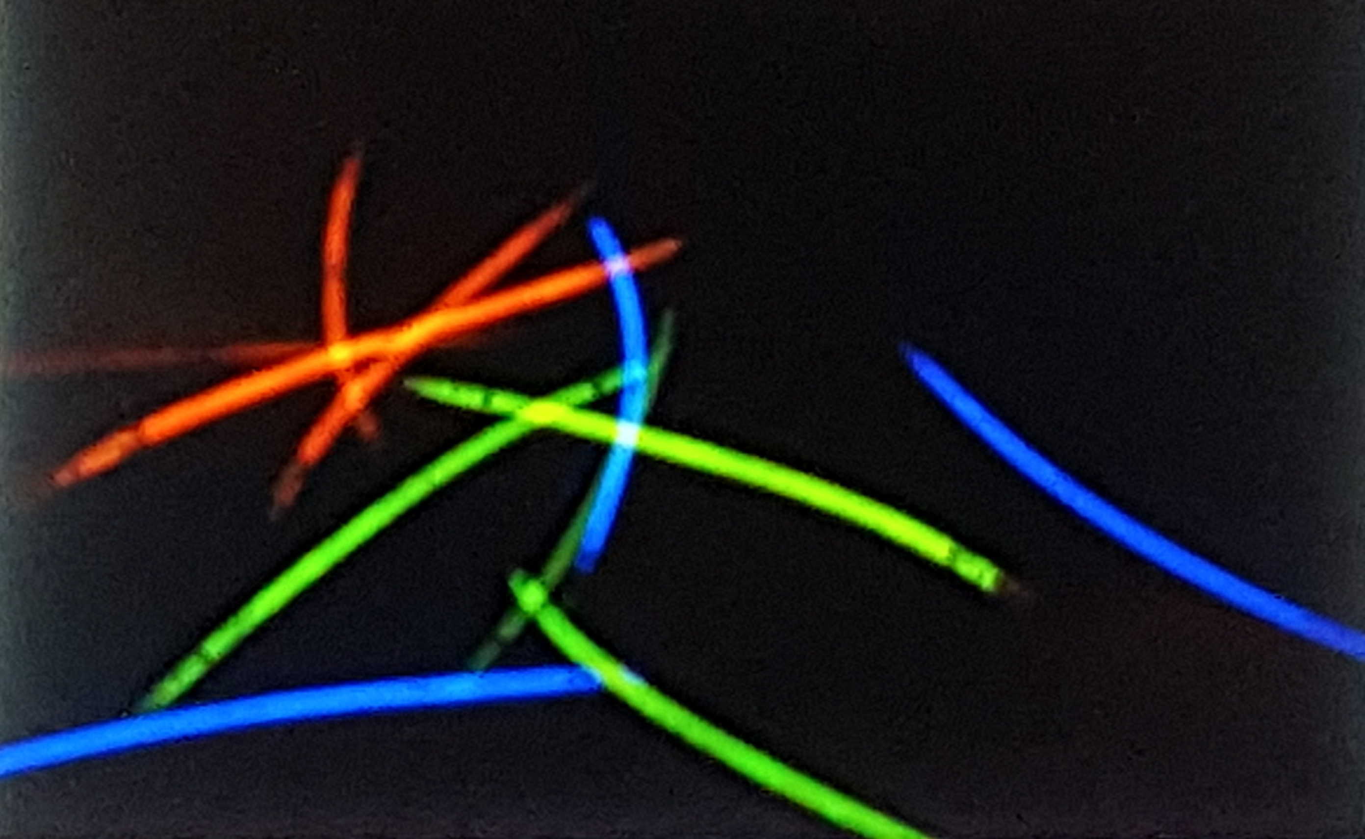Painting by rearranging glow sticks