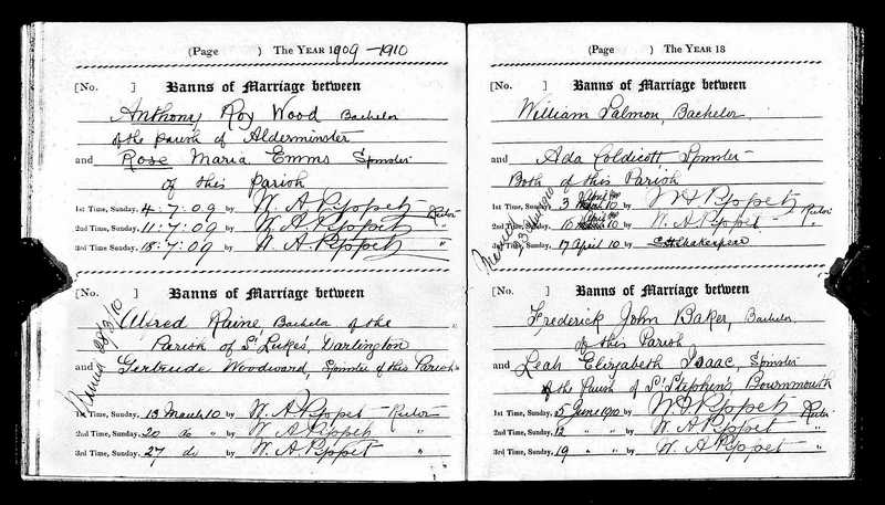 1909 Marriage Banns
