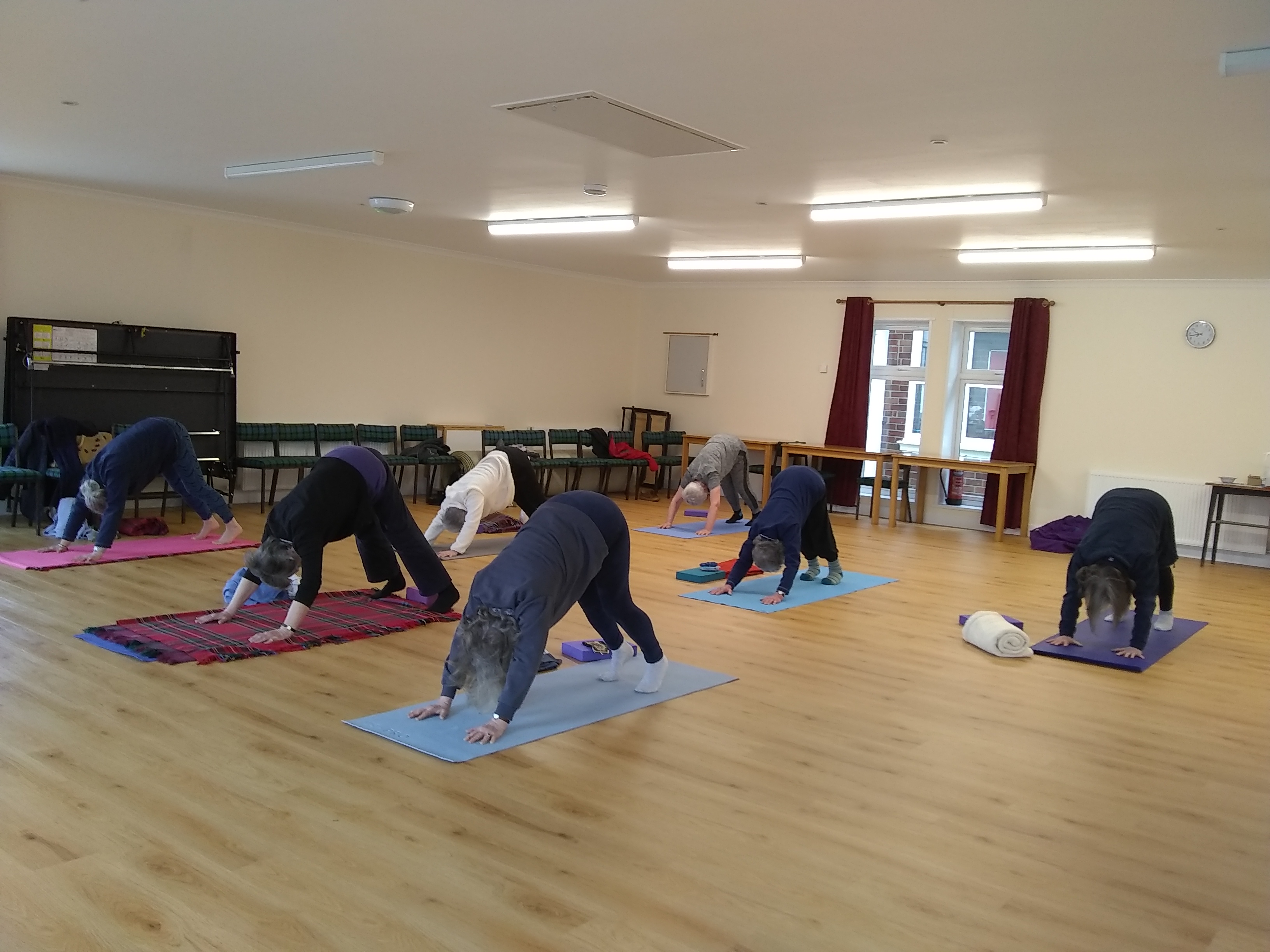 Yoga group in progress