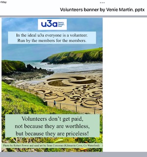 u3a ethos - we are all volunteers