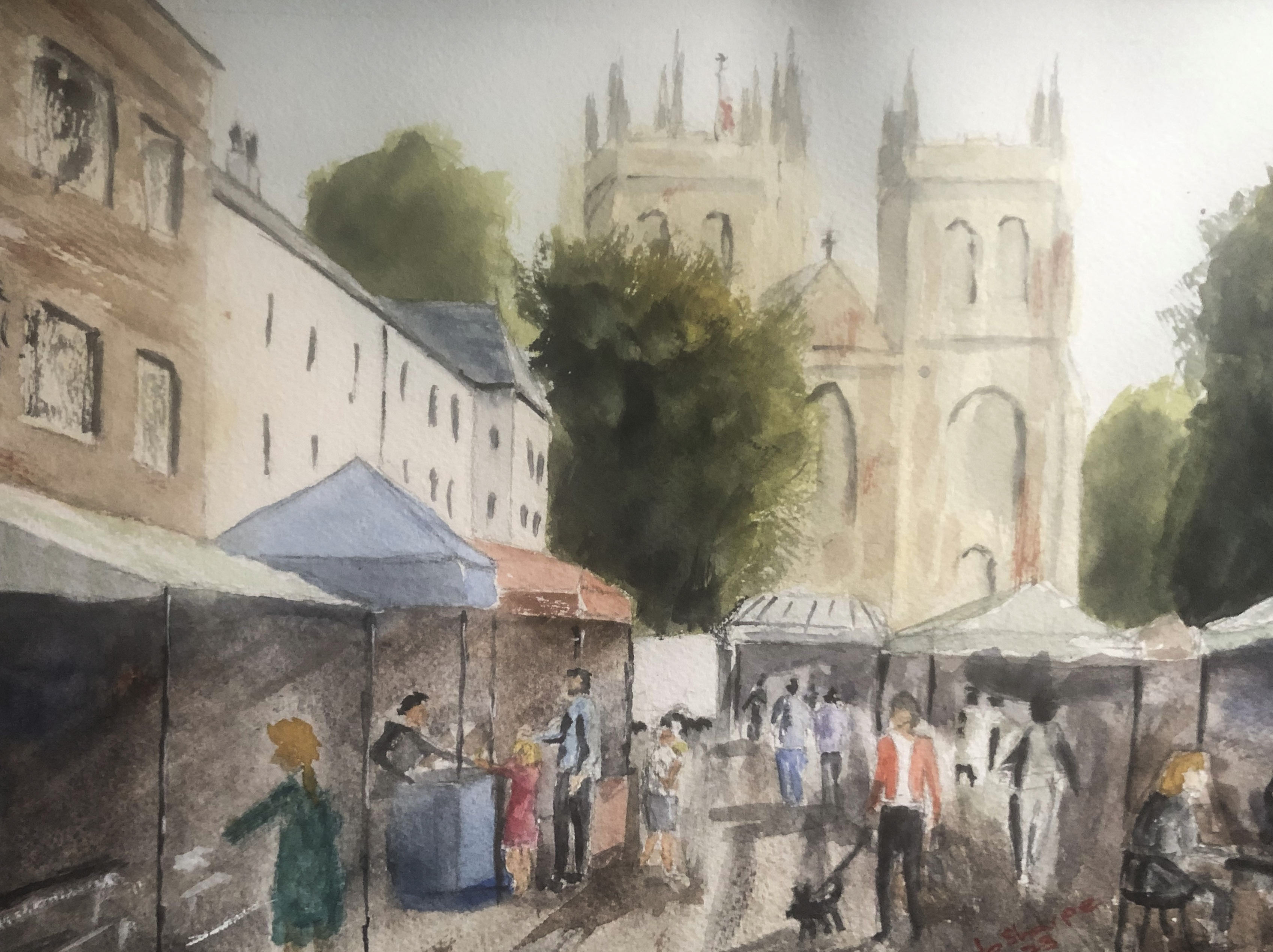 Selby Market Place & Abbey by Jo Sharpe