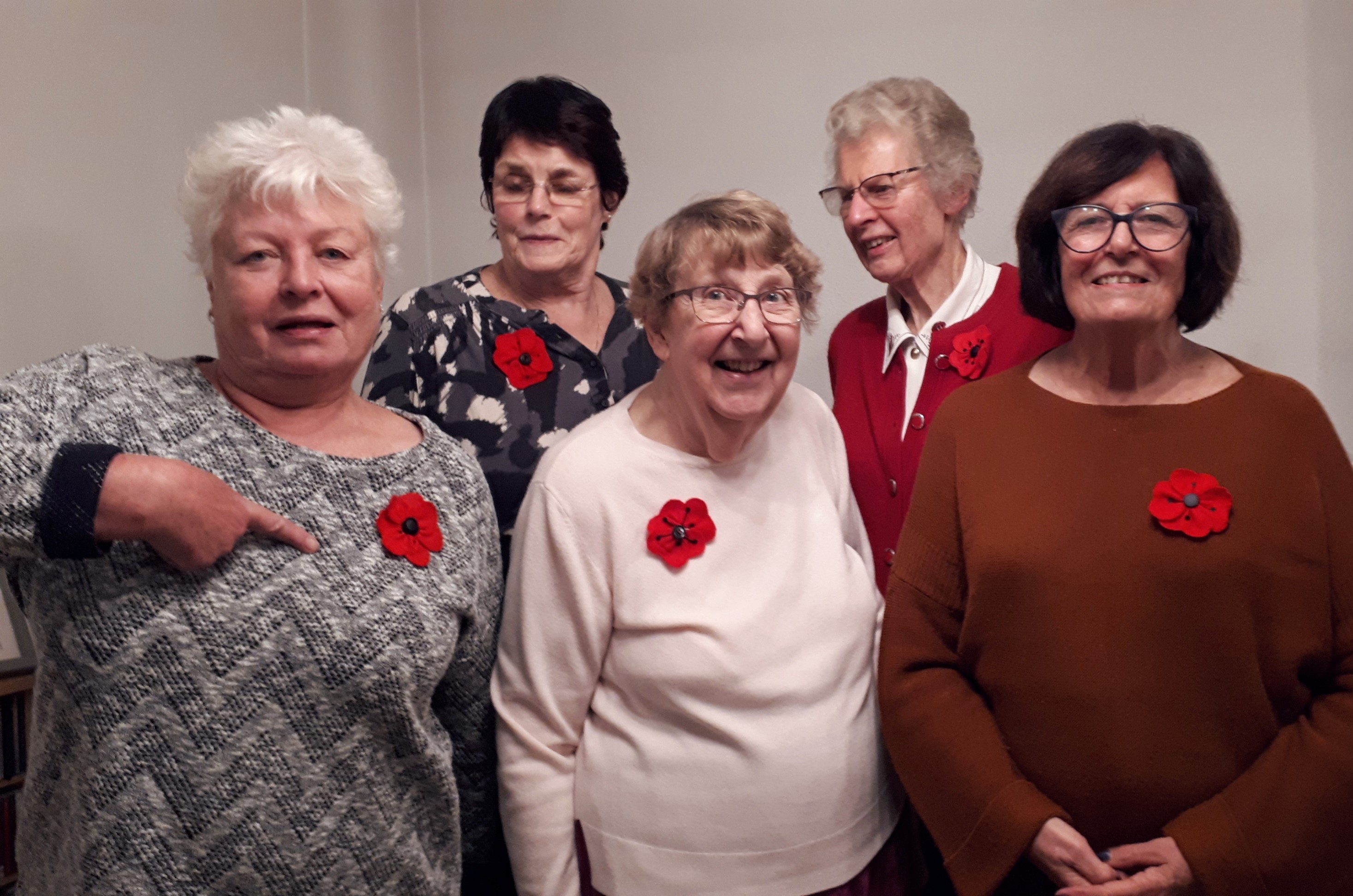 Craft Group with their hand made poppies