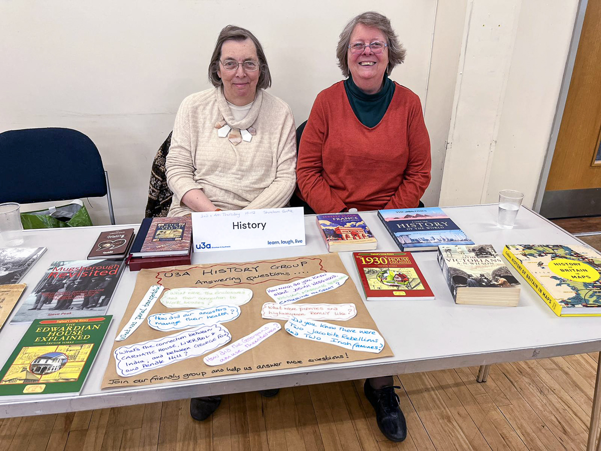 The history table at the Open Day