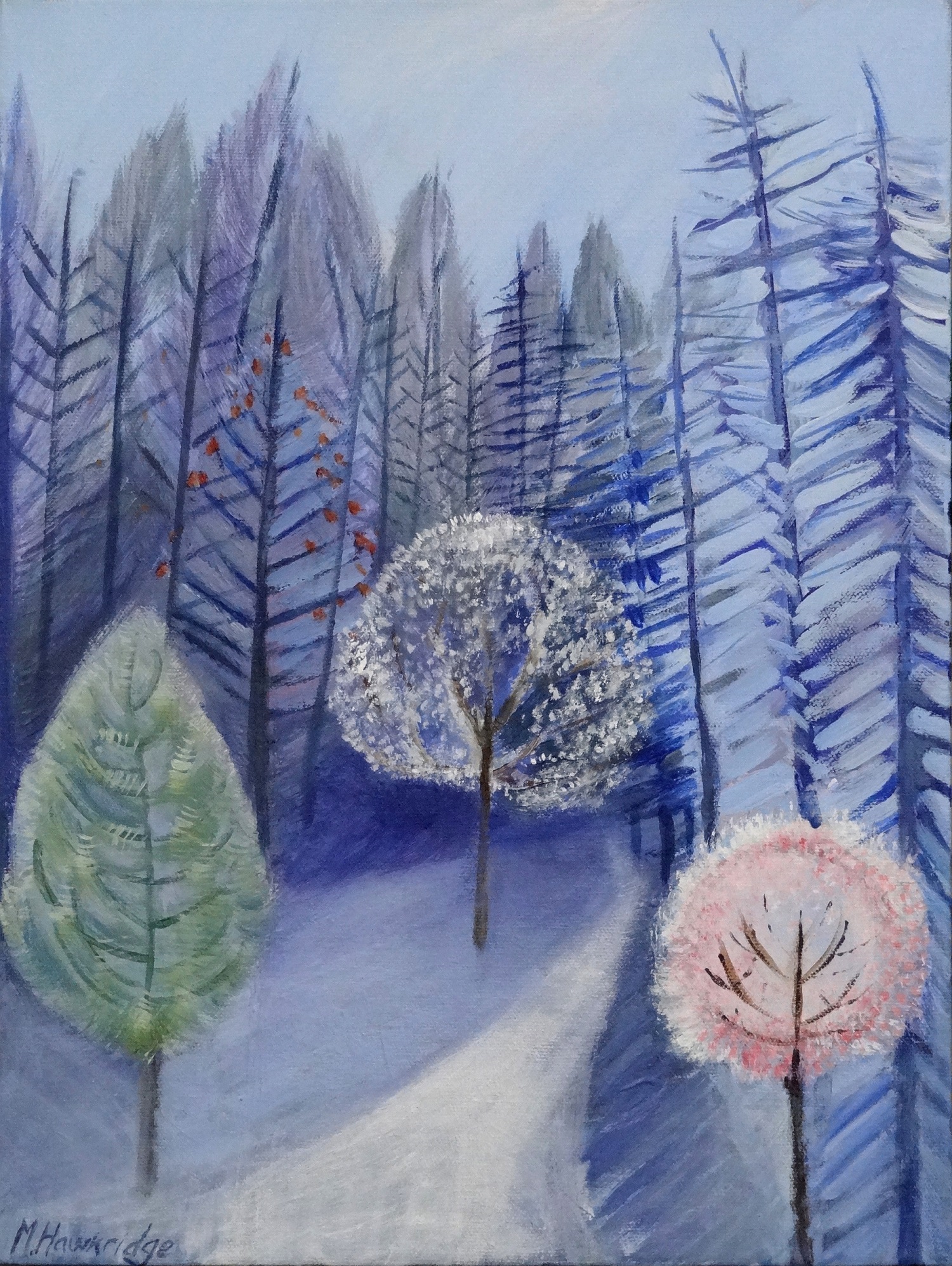 Trees in Early Springtime (acrylics)