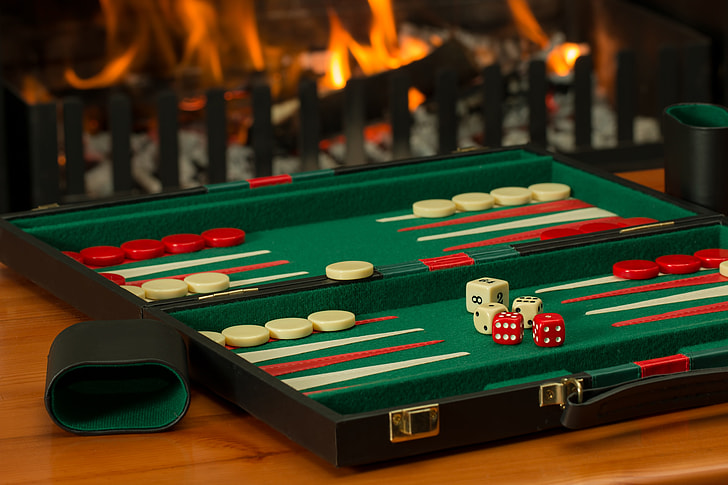 Backgammon by the fire