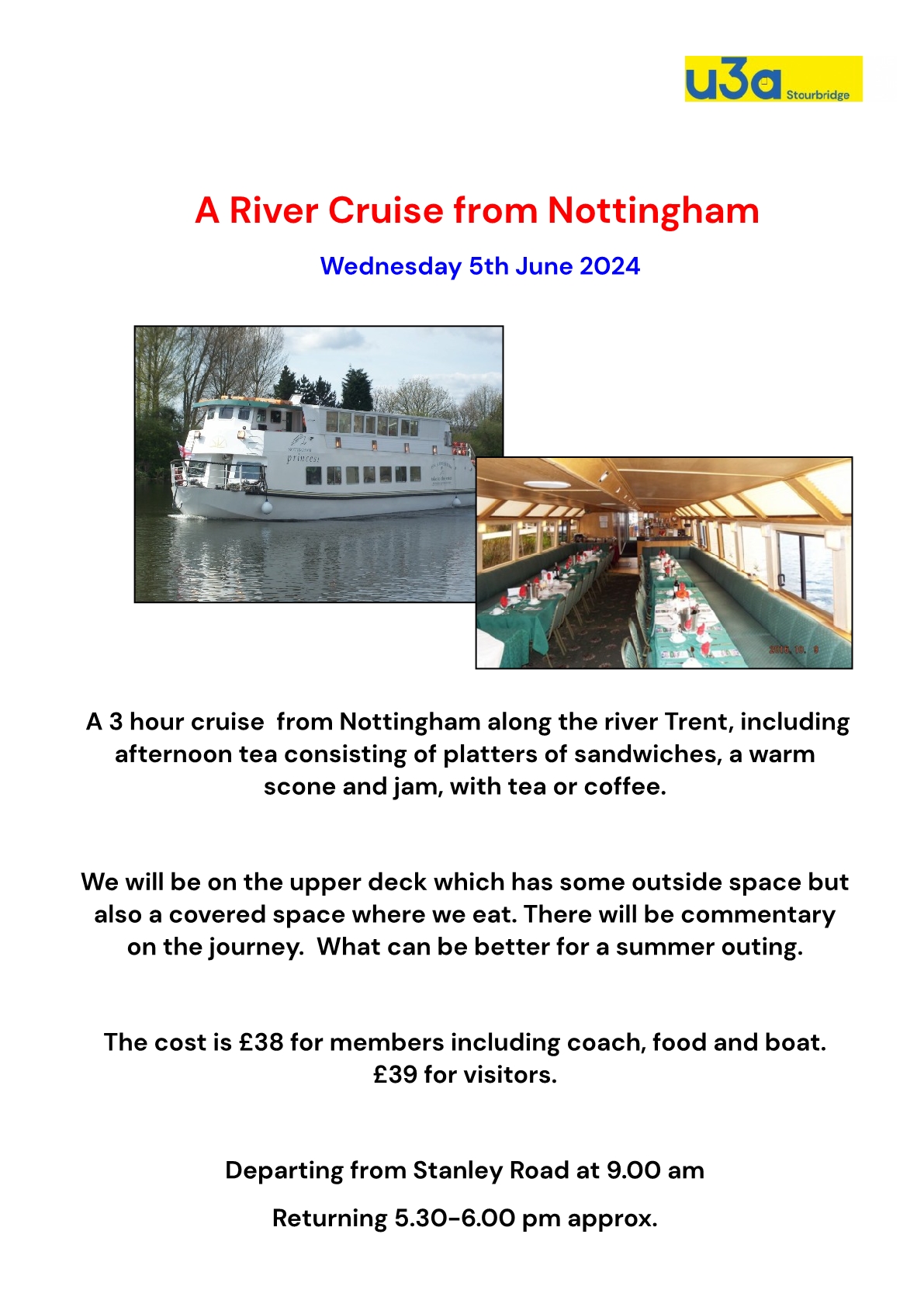 A river cruise from Nottingham