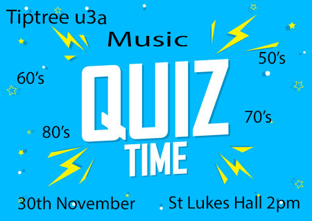 Music Quiz 30th November 2pm