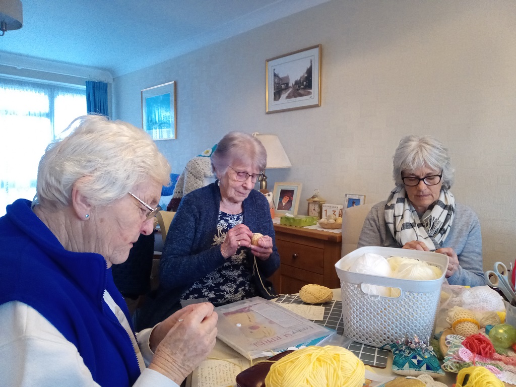 Crochet group at work
